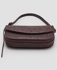 Mango Women's Flap Raffia Shoulder Bag