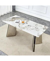 Streamdale Pandora Patterned Dining Table with Butterfly Legs (63"x31.5x30")