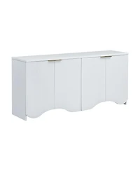 Streamdale Vertical Stripes Wavy Four-Door Cabinet