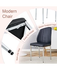Streamdale Black Pu Comfort Dining Chairs (Set of 8)