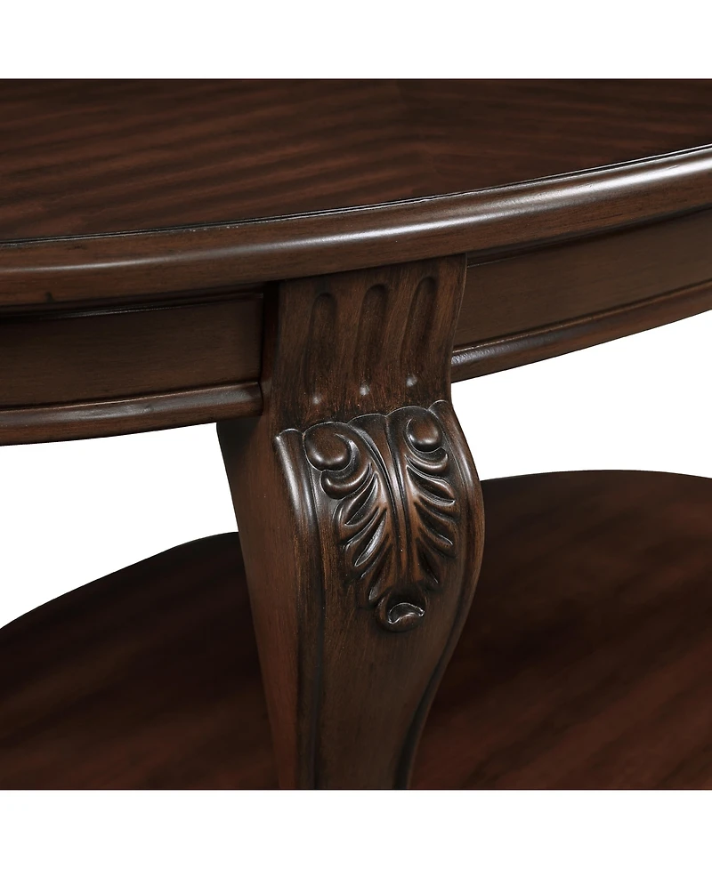 Streamdale 42" Oval Wood Coffee Table with Storage