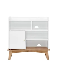 Streamdale Colorblock Storage Cabinet with Wood Base, Floor Cabinet for Home and Office