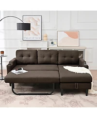 Streamdale Spacious and Comfortable Modern Sofa with Built-In Storage and Adjustable Leg Rest