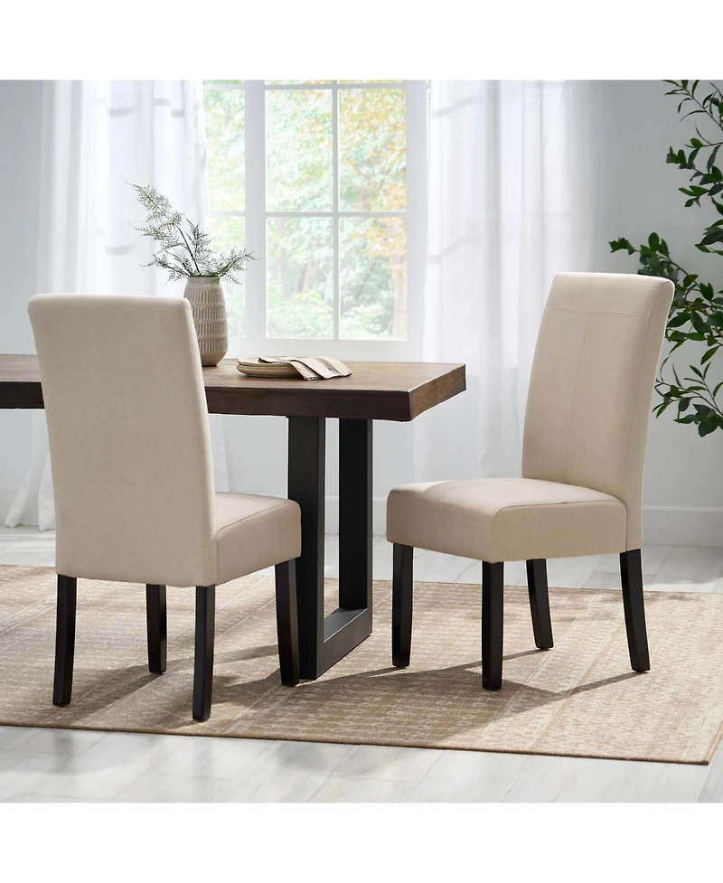 Streamdale T-Stitch Upholstered Dining Chairs - Set of 2