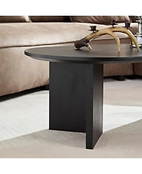 Streamdale Furniture Modern 39.37" Oval Coffee Table with Pedestal Base