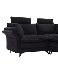 Streamdale Cloud Comfort Sectional Sofa with Ottomans (85.8", Black