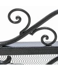Streamdale Darcie Wrought Iron Fireplace Screen, Black Finish with Ornate Design