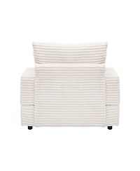 Streamdale Corduroy Armchair & Ottoman Set with Cup Holder