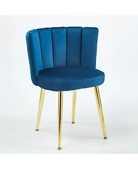 Streamdale Cozy Velvet Dining Chair (Set of 2) with Gold Legs