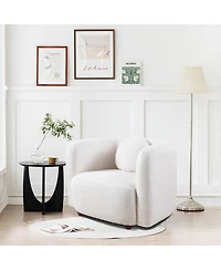 Streamdale Boucle Fabric Accent Sofa Chair, Japandi Style Armchair