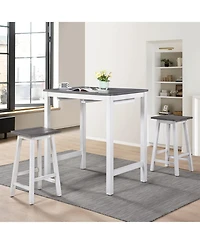 Streamdale 3 Pieces Counter Set Hanging Stool Easy To Clean For Small Space