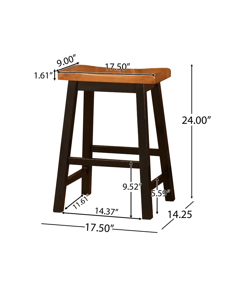 Streamdale Denise Austin Toluca Walnut Saddle Counter Stool - Set of 2