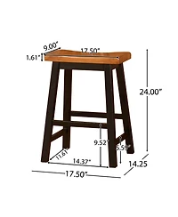 Streamdale Denise Austin Toluca Walnut Saddle Counter Stool - Set of 2
