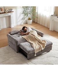 Streamdale 58" Chenille 3-in-1 Loveseat Sofa Bed Sleeper with Pillows