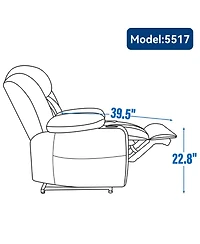 Streamdale Chenille Power Lift Recliner, Massage & Heat, Usb, Cup Holders