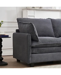 Streamdale Modular Velvet U-Shaped Sofa with Ottoman & Pillows