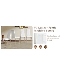 Streamdale 55" Dining Table & 6 White Chairs - Minimalist Style