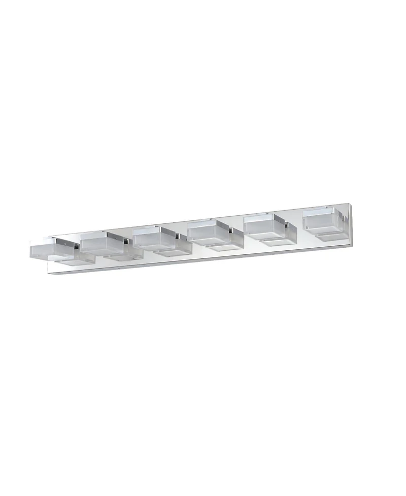 Streamdale Modern 6-Light Chrome Led Vanity Mirror Light Fixture For Bathrooms And Makeup Tables