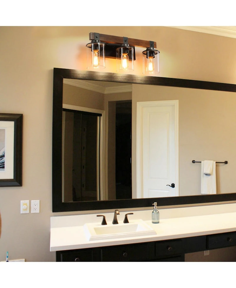 Streamdale 3-Lights Farmhouse Vanity Lights Fixture Rustic Bathroom Light Fixture Bathroom Sconce (Without Bulbs)