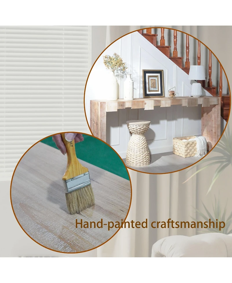 Streamdale Rustic Modern Manufactured Wood Console Table with Step-Block Design