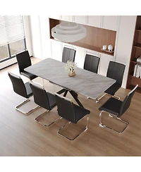 Streamdale Extendable Dining Table and Armless Chair Set for 6-8 (62.4" - 78.15" Table)