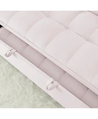 Streamdale 54.33 inch versatile foldable sofa bed in 3 lengths, modern sofa sofa sofa velvet pull-out bed, adjustable back (Pink)