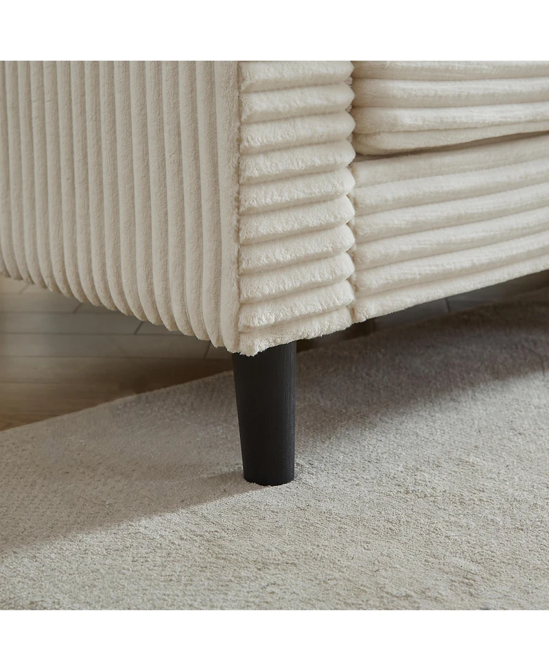 Streamdale Oversized U-Shaped Corduroy Modular Sofa with Ottomans and Pillows