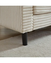 Streamdale Oversized U-Shaped Corduroy Modular Sofa with Ottomans and Pillows
