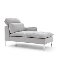Streamdale 55" Chaise Lounge Sofa Left Armrest, Pillow, Tufted