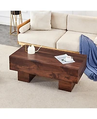 Streamdale Walnut Texture Mdf Coffee Table - 43"x21"x17