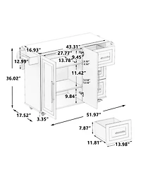Streamdale Kitchen Island Cart with Storage