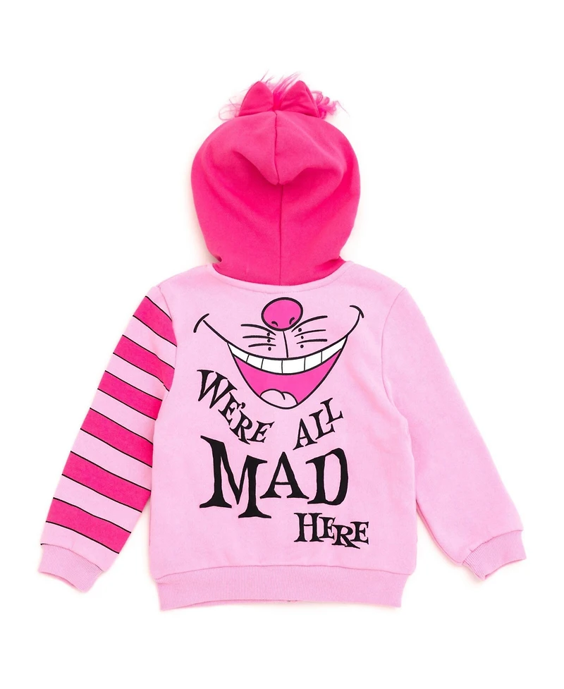 Alice Wonderland Girls Cheshire Cat Fleece Zip Up Cosplay Hoodie