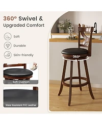 Swivel Bar Stools Set of 2 with Soft Cushion and Elegant Hollow Backrest