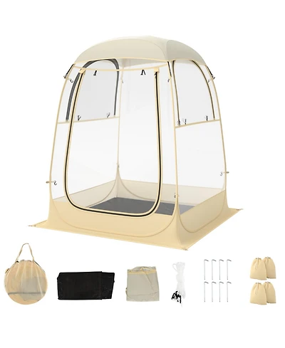 Instant Pop up Sports Tent with Carrying Bag and Floor Mat for 1-2/5-6 People