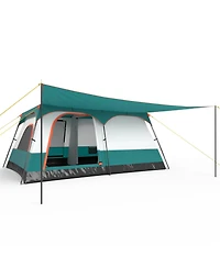 8-10 Person Camping Tent with Double Rooms and 2 Doors