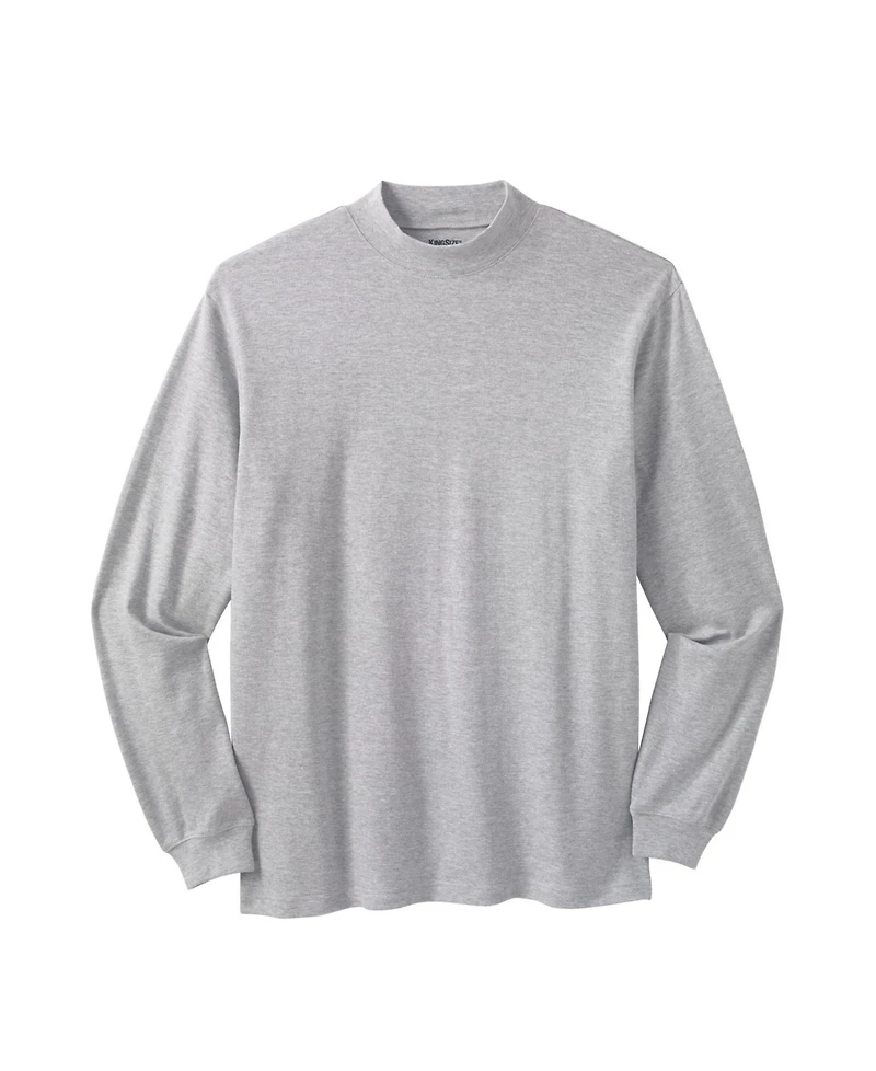 KingSize Men's Mock Turtleneck Long-Sleeve Cotton Tee