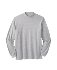 KingSize Men's Mock Turtleneck Long-Sleeve Cotton Tee