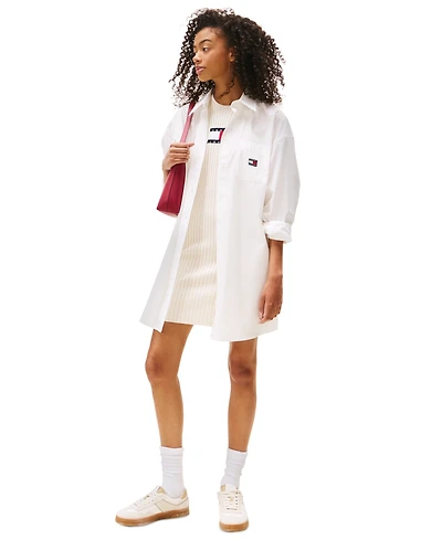 Tommy Jeans Women's Cotton Oversized Mini Shirt Dress