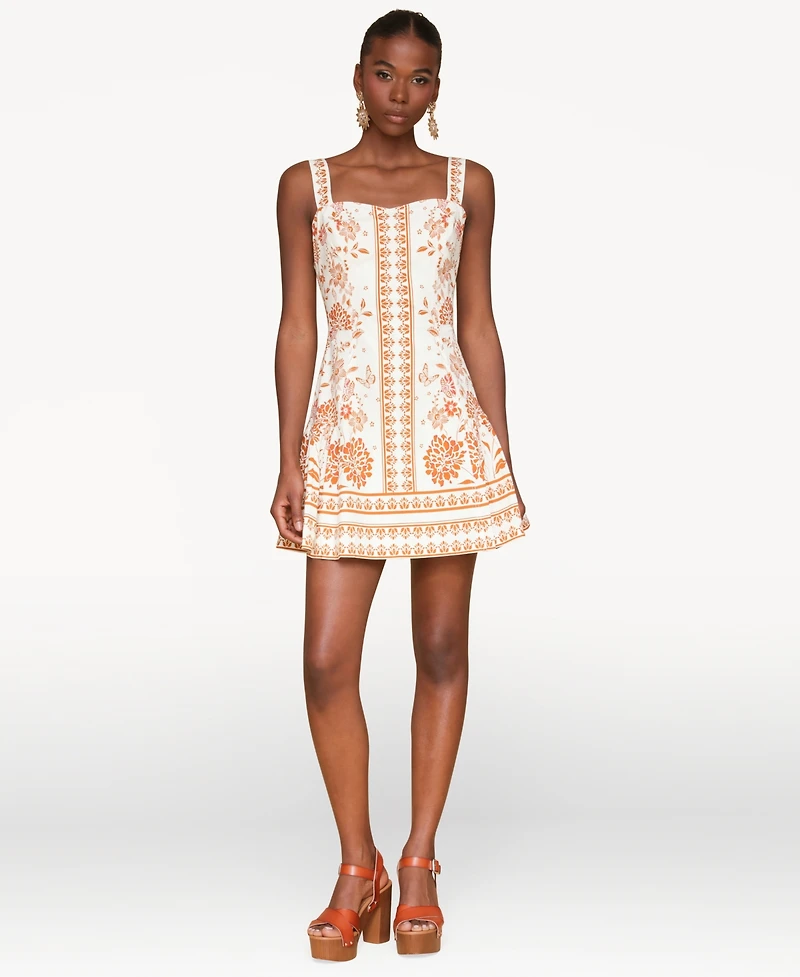 Avec Les Filles Women's Printed Fit & Flare Mini Dress