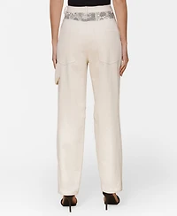 Avec Les Filles Women's Bandanna-Inset Carpenter Pants