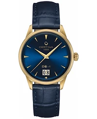 Certina Men's Swiss Automatic Ds-1 Powermatic 80 Blue Leather Strap Watch 41mm