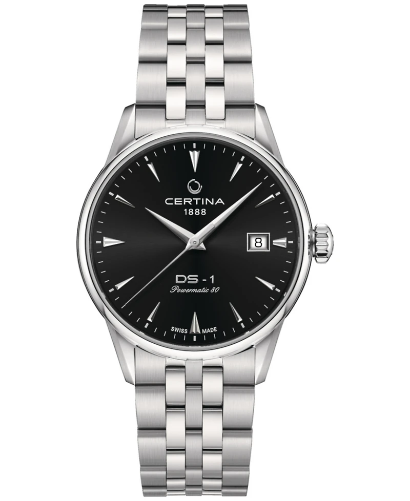 Certina Unisex Swiss Automatic Ds-1 Powermatic 80 Stainless Steel Bracelet Watch 38mm