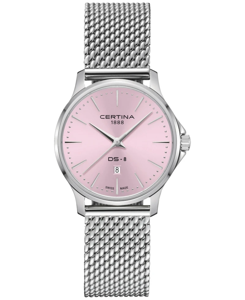 Certina Women's Swiss Ds-8 Stainless Steel Mesh Bracelet Watch 31mm