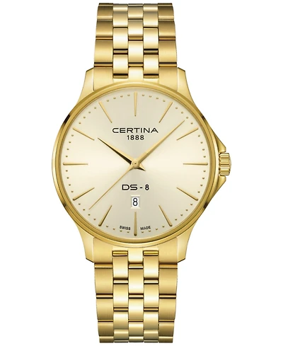 Certina Men's Swiss Ds-8 Gold Pvd Stainless Steel Bracelet Watch 40mm
