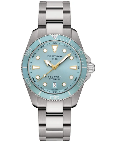 Certina Men's Swiss Ds Action Silver-Tone Titanium Bracelet Watch 40mm