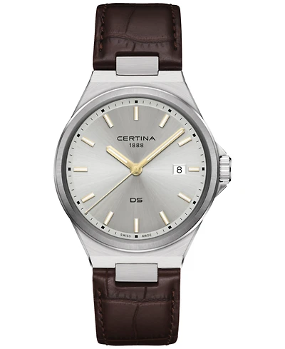Certina Men's Swiss Ds-7 Brown Leather Strap Watch 39mm