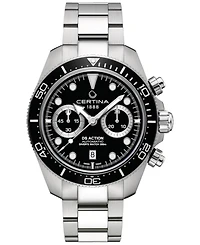 Certina Men's Swiss Automatic Chronograph Ds Action Stainless Steel Bracelet Watch 45mm
