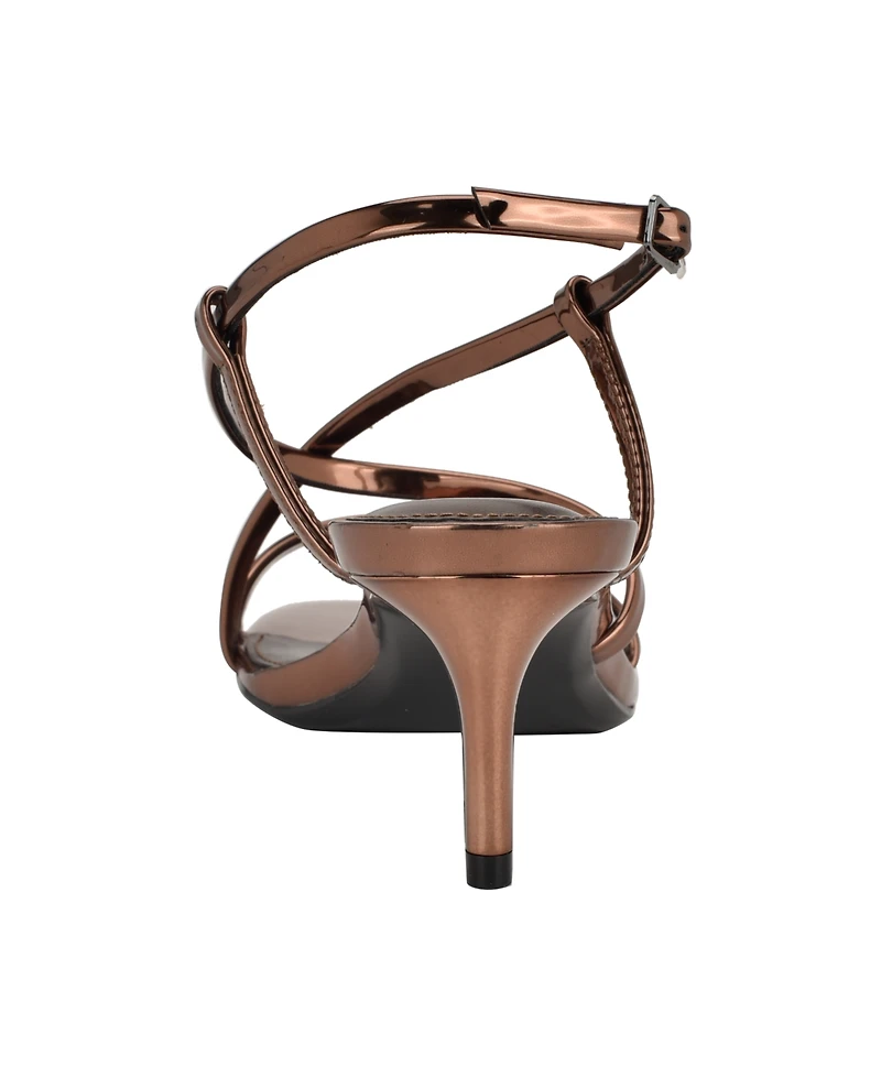 Calvin Klein Women's Ishaya Strappy Low Stiletto Sandals