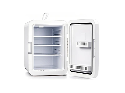 Cowsar Compact Mini Fridge, 15 Can Portable Small Refrigerator with Ac/Dc Adapters, 10 Liter / 2.6 Gal Small Cosmetics Cooler for Beverage, Food, Skin