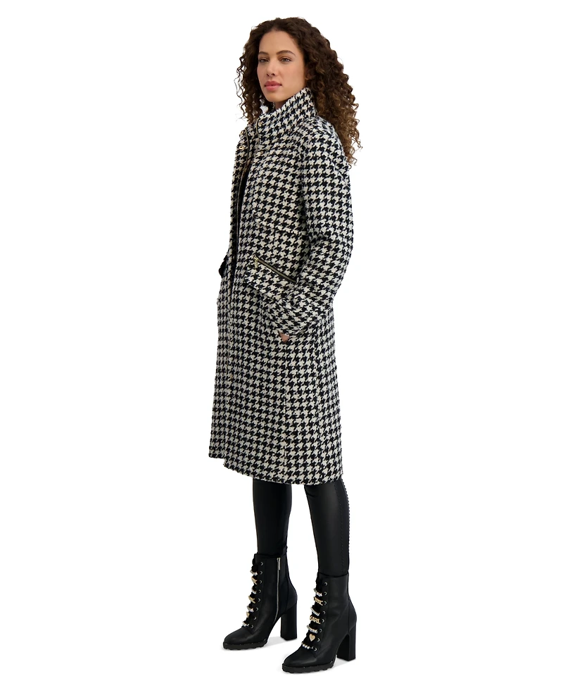 Karl Lagerfeld Paris Women's Zip-Front Boucle Coat, Created for Macy's
